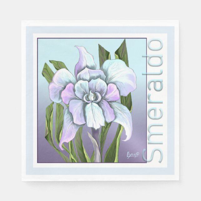 Smeraldo Flower Napkins (Front)