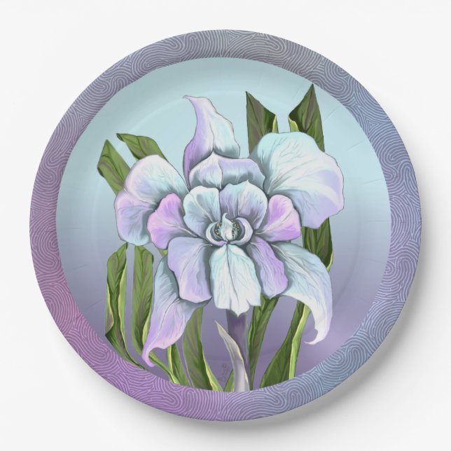 Smeraldo flower paper plates (Front)
