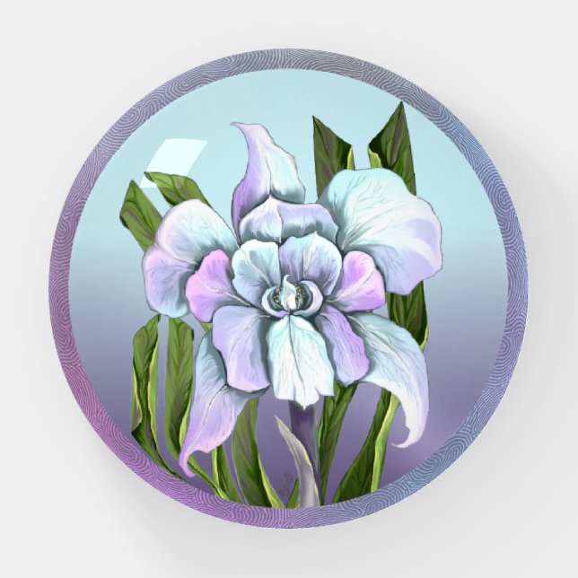 Smeraldo flower Paperweight (Front)