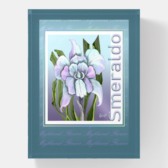 Smeraldo Flower Paperweight (Vertical)