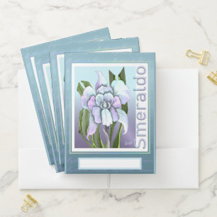 Smeraldo flower pocket folder