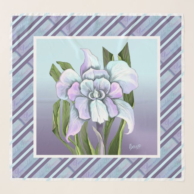 Smeraldo flower Scarf (Front)