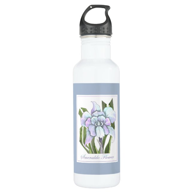 Smeraldo flower stainless steel water bottle (Front)
