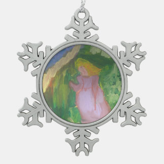 Smeraldo Gallery"Mademoiselle Gachet in the Garden Snowflake Pewter Christmas Ornament