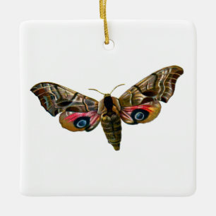 Smerinthus ocellata - Eyed Hawk-Moth - Color Image Ceramic Ornament