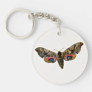 Smerinthus ocellata - Eyed Hawk-Moth - Color Image Keychain