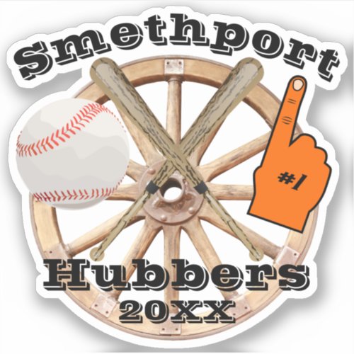 Smethport Hubbers 1 Fan Baseball Softball and Bat Sticker