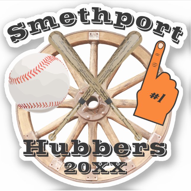 Smethport Hubbers #1 Fan Baseball Softball and Bat Sticker (Front)