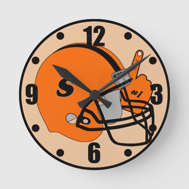 Smethport Hubbers Game Time Football Fan Round Clock (Front)