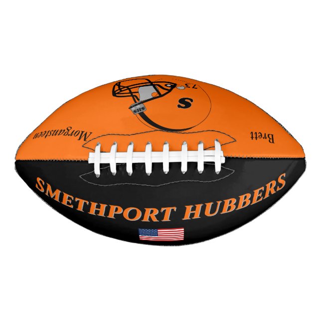 Smethport Hubbers Team Colors Personalized Player Football (Front)