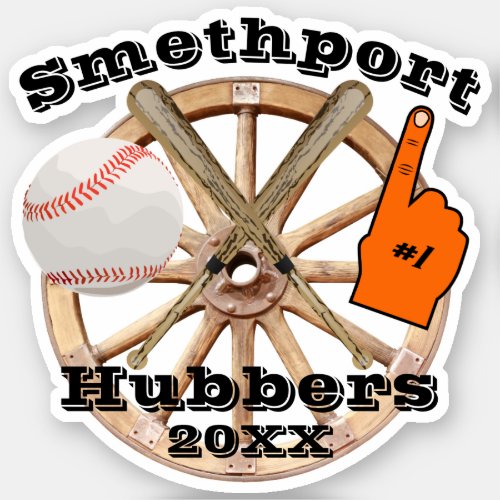 Smethport Hubbers Wheel 1 Fan Baseball and Bat Sticker