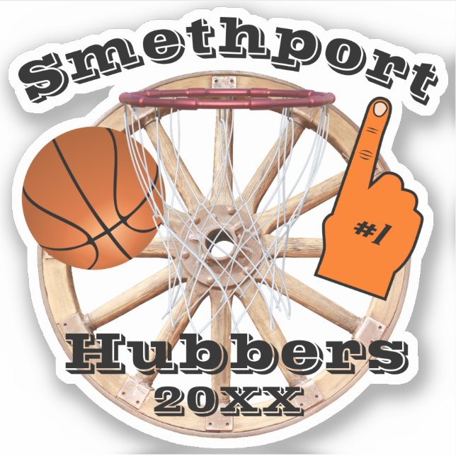 Smethport Hubbers Wheel #1 Fan Basketball and Net Sticker (Front)