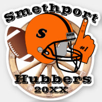 Smethport Hubbers Wheel #1 Fan Football Helmet Sticker