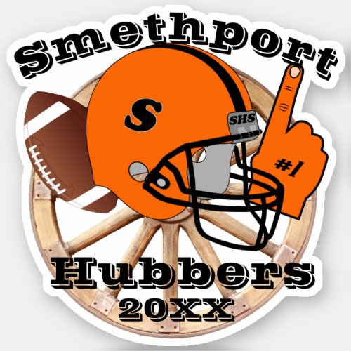 Smethport Hubbers Wheel 1 Fan Football Helmet Sticker