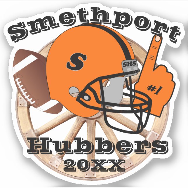 Smethport Hubbers Wheel #1 Fan Football Helmet Sticker (Front)