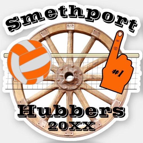 Smethport Hubbers Wheel 1 Fan Volleyball and Net Sticker
