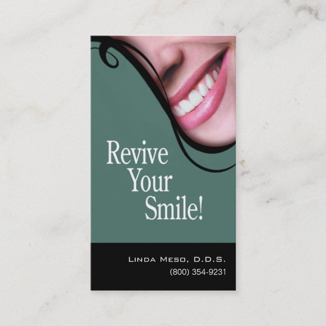 "Smile 2" Dentist Hygienist Cosmetic Dentistry Business Card (Front)