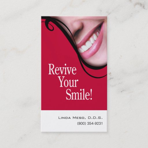 Customizable "Smile 2" Dentist Hygienist Cosmetic Dentistry Business Cards