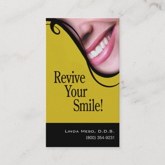 "Smile 2" Dentist Hygienist Cosmetic Dentistry Business Card (Front)
