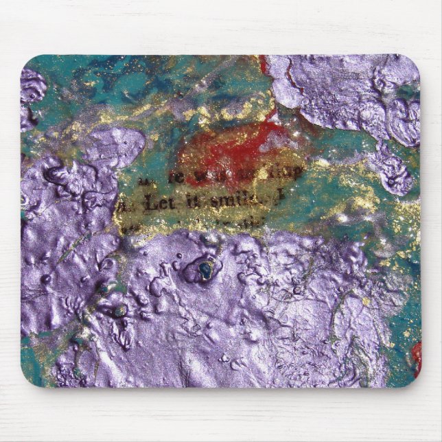 Smile Abstract Mixed Media Collage Mouse Pad (Front)