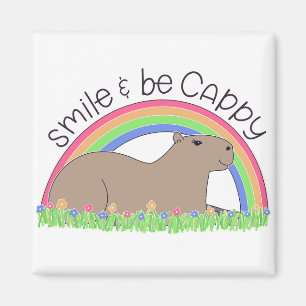 Smile and Be Cappy cute happy capybara Magnet