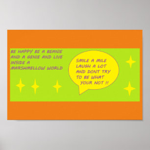 Smile and be happy poster print Theme Beanie