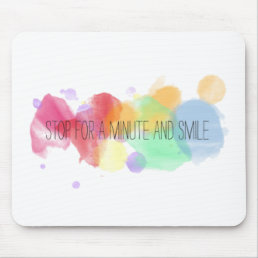 smile and happy peace life with colorful quote mouse pad
