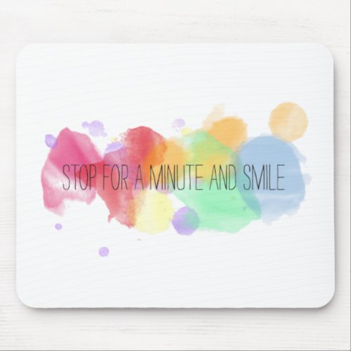 smile and happy peace life with colorful quote mouse pad