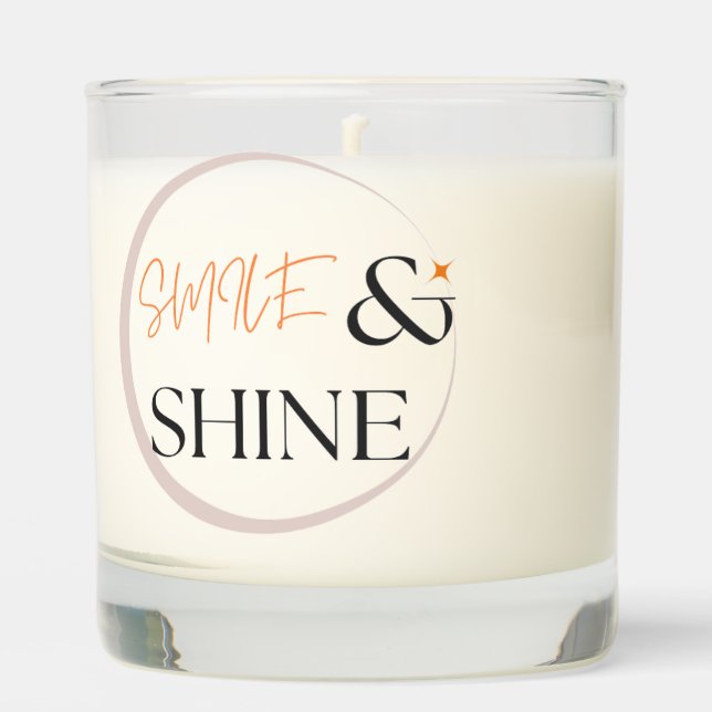 Smile and Shine – Inspirational Scented Candle (Front)