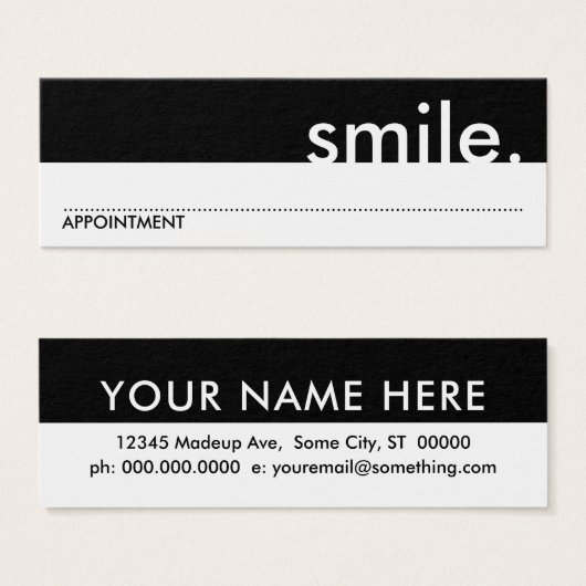smile. (appointment card) (Front & Back)