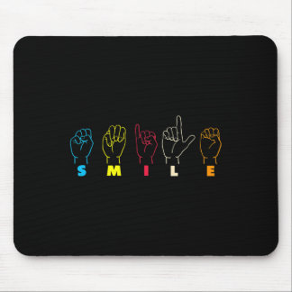 Smile ASL Alphabet American Sing Language ASL Teac Mouse Pad