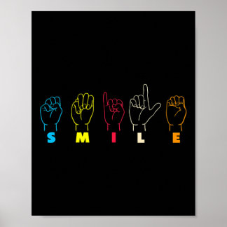 Smile ASL Alphabet American Sing Language ASL Teac Poster