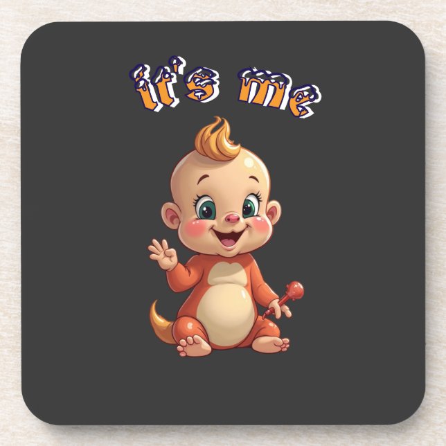 smile at cute baby's joy, and happiness. beverage coaster (Front)