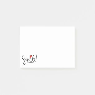 Smile Attitude Love Red Heart Motivational Post-it Notes