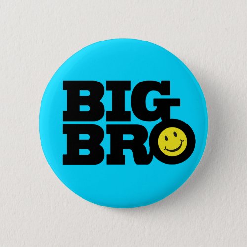 Smile Big Bro button badge in blue black  yellow