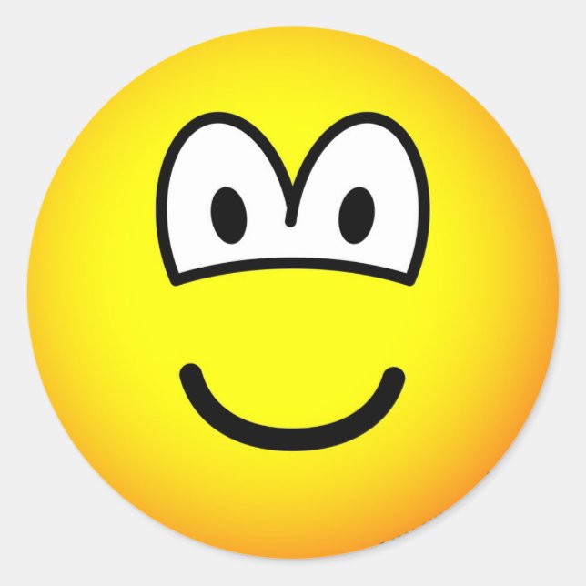 Smile! big tellow emoticon classic round sticker (Front)