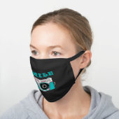 Smile Camera Ready Black Cotton Face Mask (Angled)