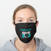 Smile Camera Ready Black Cotton Face Mask (Worn)