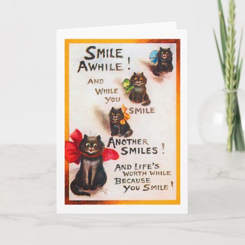 Smile Cats Louis Wain Card