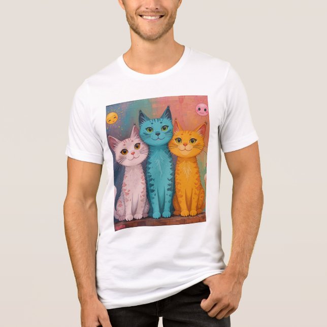 smile cats Tri-Blend shirt (Front)
