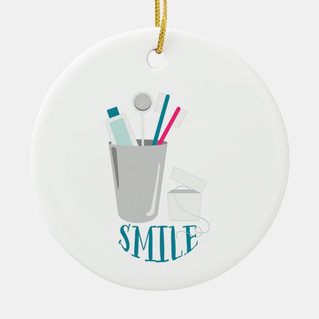 Smile Ceramic Ornament (Front)