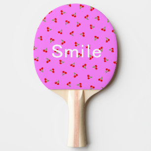 Smile & Cherry (Pink) Ping Pong Paddle