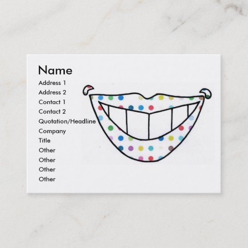 Customizable Smile Chubby business cards
