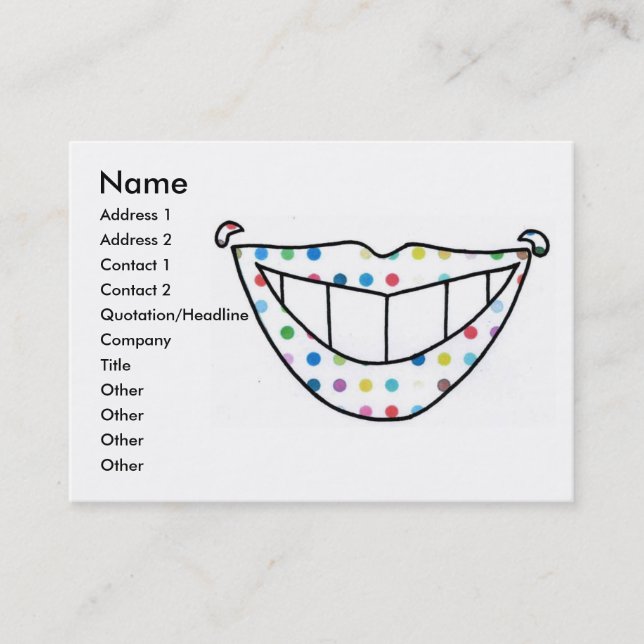 Smile Chubby business cards (Front)