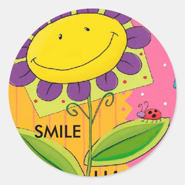 SMILE CLASSIC ROUND STICKER (Front)