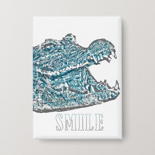 Smile Crocodile  Button (Front)