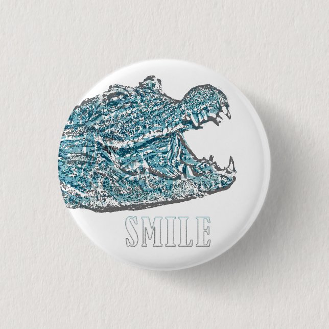Smile Crocodile  Button (Front)