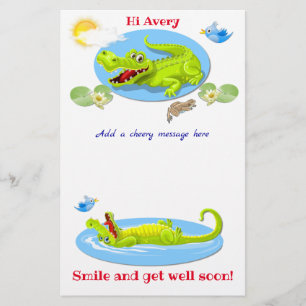 Smile Crocodile, Get Well stationary for kids Stationery