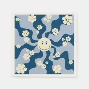 Smile - Dark Blue, Light Blue and Cream Napkins