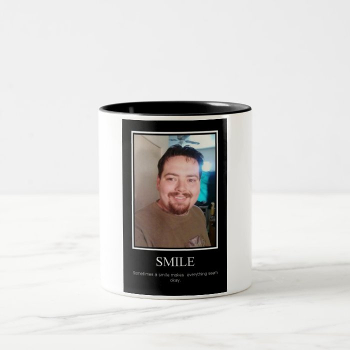 Smile demotivational poster mugs
